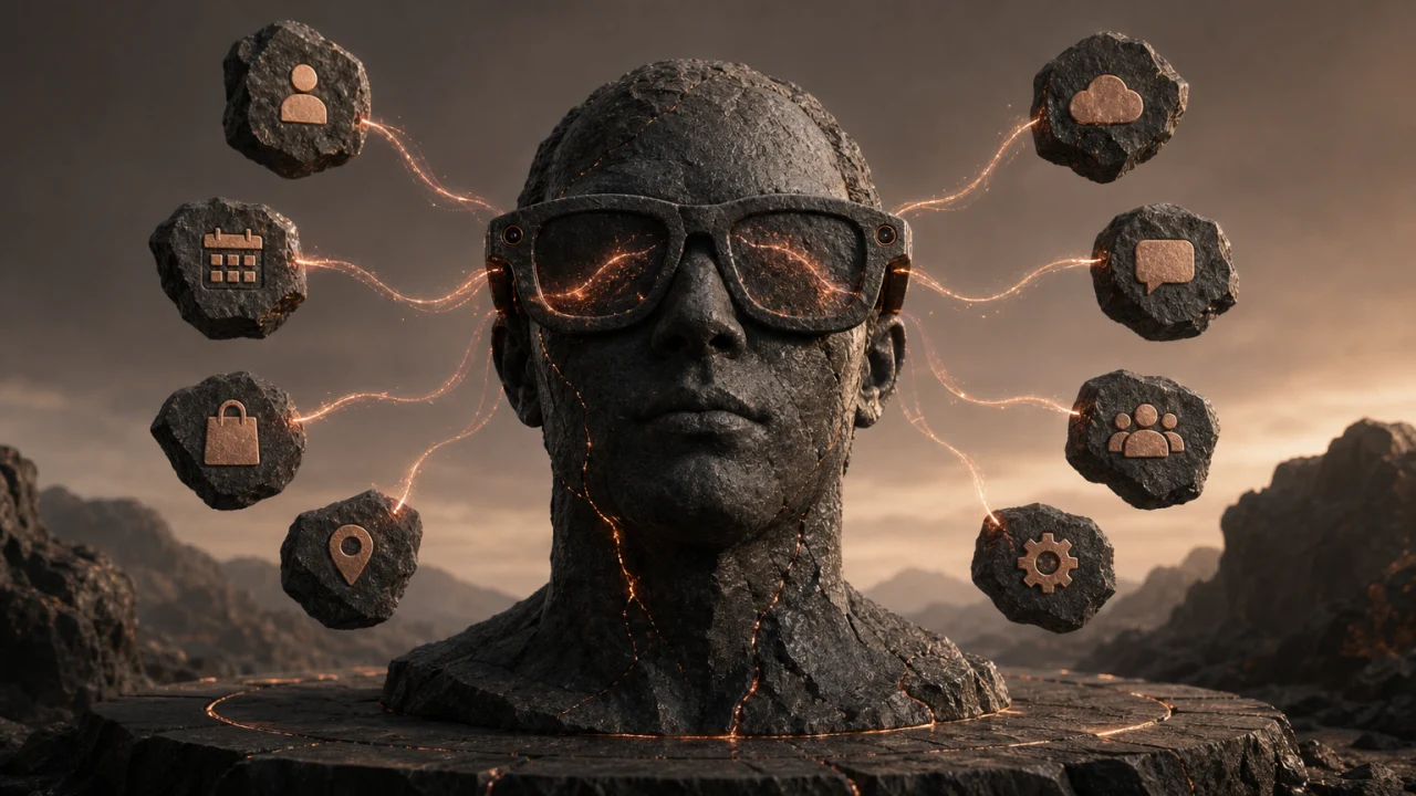Ilustraci&oacute;n conceptual de Olduvia sobre Meta lleva Muse a sus gafas y ampl&iacute;a su plataforma de agentes en Connect 2026