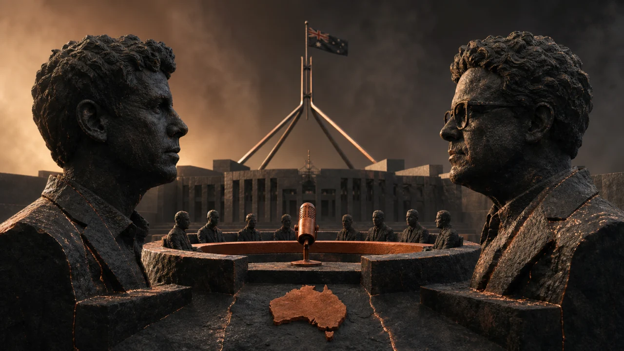 Ilustraci&oacute;n conceptual de Olduvia sobre Australia pide la comparecencia de Altman y Amodei por su investigaci&oacute;n sobre IA